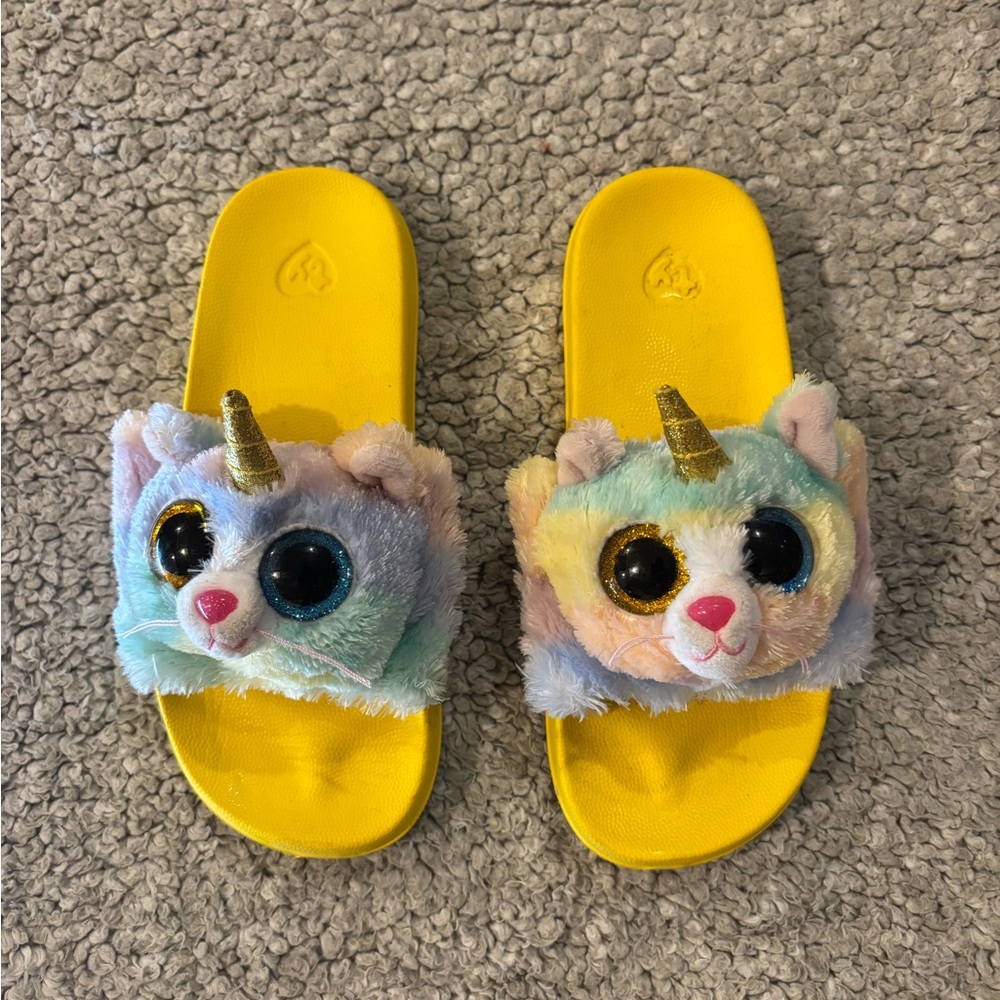 Ty Fashion Multicolor Plush Cat Slides - Picture 2 of 5